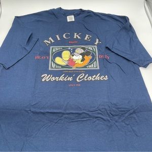 VTG Disney Mickey Mouse Navy Blue XXL Men’s Crew Neck T-Shirt NOS Single Stitch